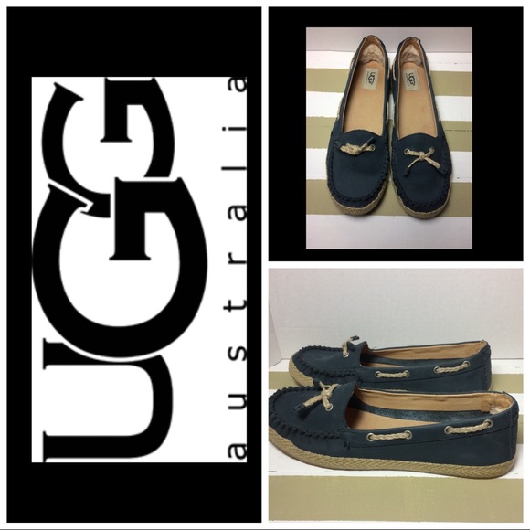 UGG Shoes - Ugg size 9 loafers cute!  Blue Like New!